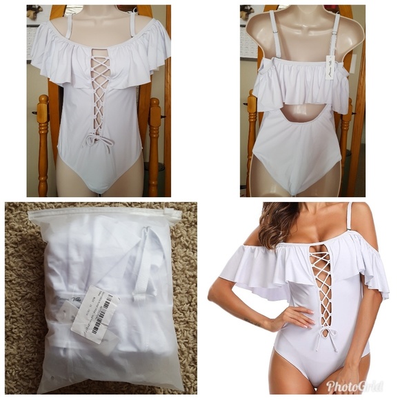 OFF SHOULDER ONE PIECE SWIMSUIT - Picture 3 of 4